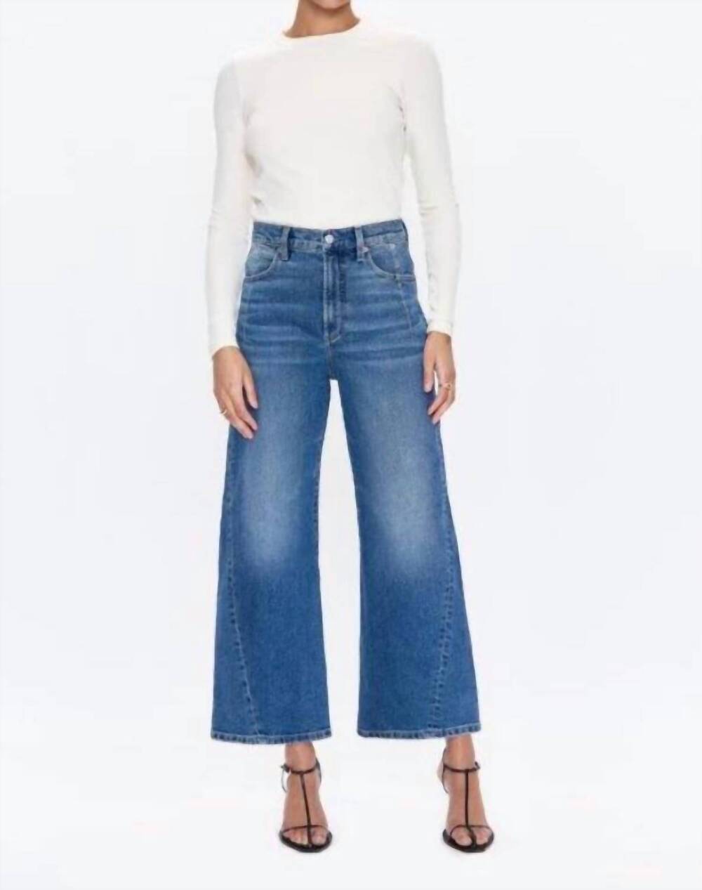 NEW PISTOLA kyra ankle wide leg jeans in blue